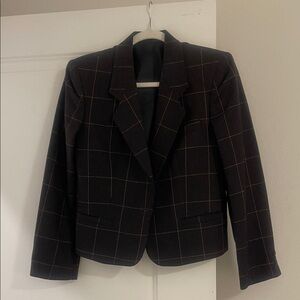 Women's Black Checkered Blazer